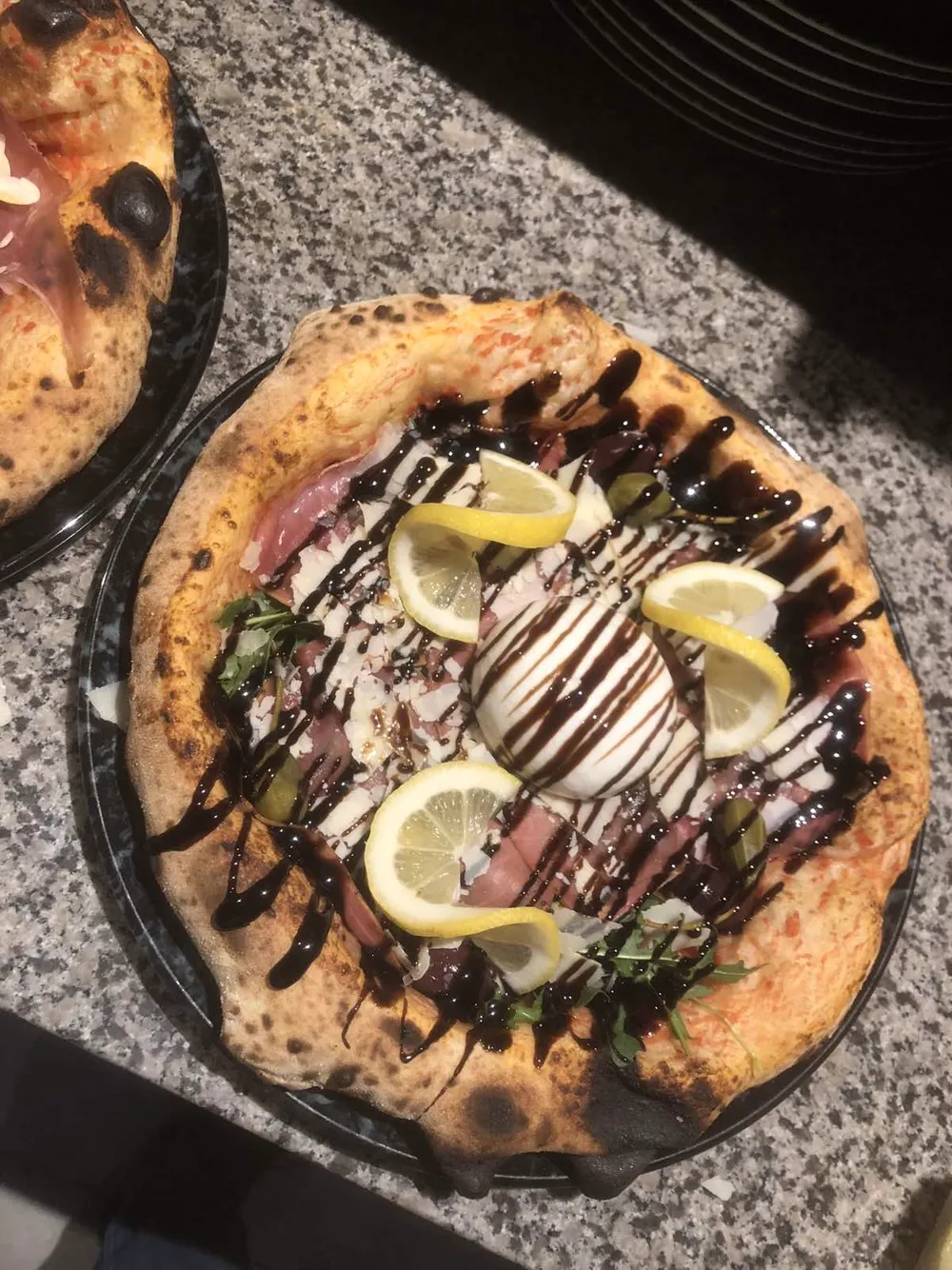 Tuna fillet and burrata pizza, signature summer plate